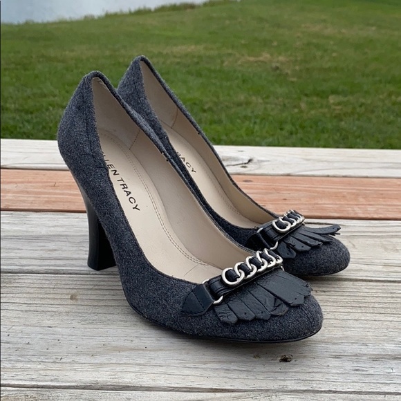Ellen Tracy Shoes - Ellen Tracy Banyan Wool Kittie Stacked Heeled Pump
